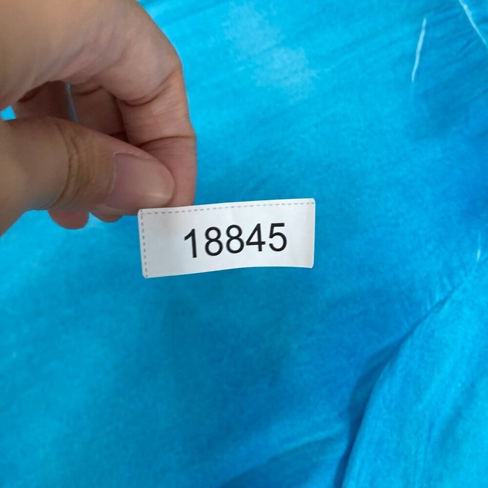New Chico's Blue Aqua Color‎ Spray Ultra Soft Flowy Button Down XL/3 Preppy - Picture 11 of 12